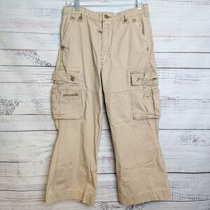 Vintage Abercrombie Pants Kids Size 14 Beige A 92 Paratrooper Cargo Military Y2K